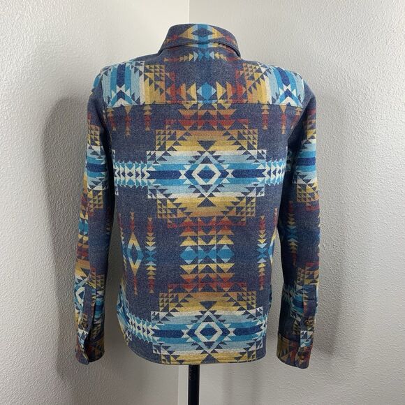 Pendleton Womens Jacquard Lodge Button L/S Shirt Sz S Colorful Aztec Virgin Wool - Picture 5 of 9